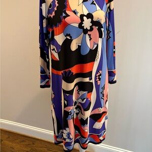 Donna Morgan Multicolor Abstract Long Sleeve Dress